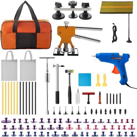 Kit de herramientas para reparar abolladuras de automóviles, 89 piezas, solución para reparación de abolladuras sin pintura, 89 piezas (1/2)