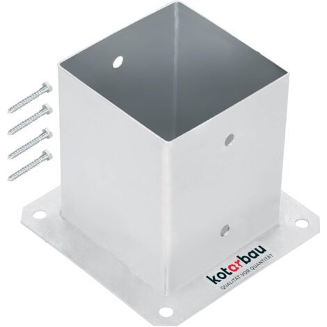Support de poteau à visser 120 x 120 mm – Acier galvanisé à chaud – Installation simple – Pour structures en bois et clôtures-NANOTEH (1/5)