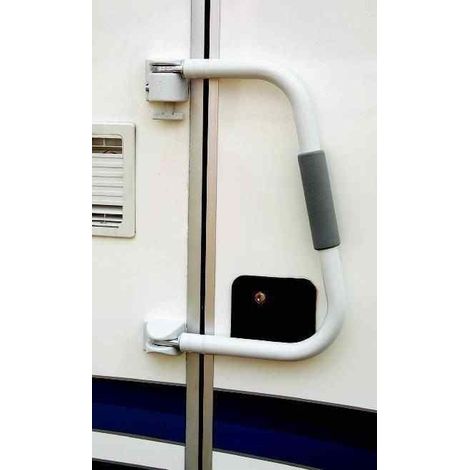 Imline – Poignée de sécurité 31 cm pour caravane – Aluminium anodisé blanc – Antivol avec serrure à clé – Aide à l'entrée et sortie