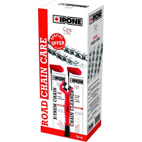 Kit per la cura della catena da bici da strada Ipone 2x750ml + spazzola in omaggio