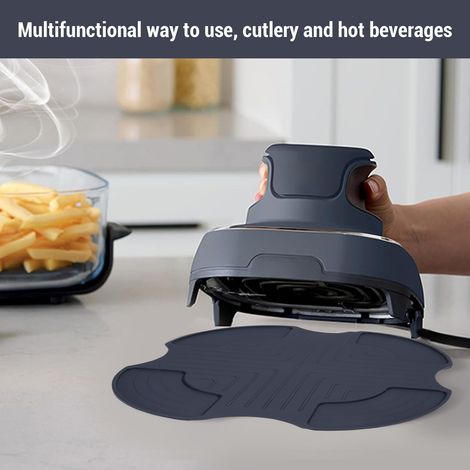 Ortviai Tapis de protection pour friteuse air fryer Ninja DZ201/DZ401 en silicone résistant à la chaleur et antidérapant (1/4)