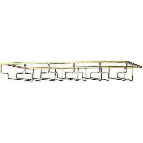 Weinglasregal – Unterbau-Weinglashalter, Stielglasaufbewahrung, Metall-Organizer für Bar und Küche, Schwarz Gold 5 Reihen, 1 Packung (1/4)