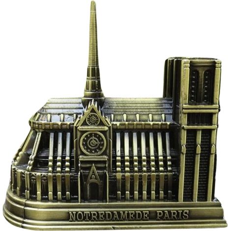 Maquette Métallique Vintage Cathédrale Notre-Dame en Alliage Or, Décoration Délicate et Facile à Utiliser pour Bar ou Restaurant (1/5)