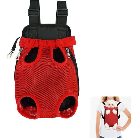 Zaino per animali domestici - Borse per il trasporto - Zaino per animali domestici - Lunghezza schiena 33 cm - Borsa per il trasporto di cani - Borsa per cani - Tracolla per cani - Cinghie anteriori r (1/5)