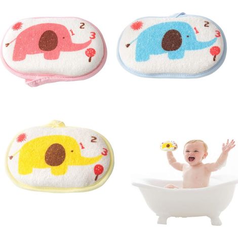 Sponge De Bain - En Coton Naturel Doux - Pour Bébés Enfants Adultes - Absorbant Sans BPA Ni Latex - Lot De 3 (1/5)