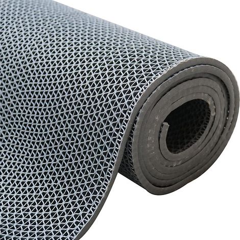 Tapis de sol creux très résistant pour l'extérieur - 0,9 x 3 m - Tapis creux antidérapant en caoutchouc PVC - Pour intérieur restaurant, cuisine, bar, salle de bain - Épaisseur : 5,5 mm (1/5)