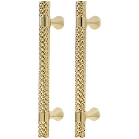 Poignée de meuble dorée, espacement des trous de 96 mm, poignée de cuisine en alliage de zinc, poignée d'armoire de chambre à coucher, 2 pièces