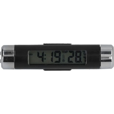 K01 Autothermometer Batteriebetrieben Multifunktionale Leuchtende LCD-Auto-Armaturenbrettuhr (1/5)