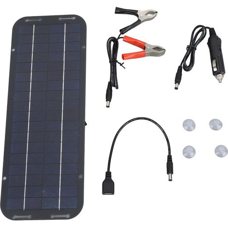 Panel solar portátil de polisilicio renovable de 12 V y 5 W para coche, barco y motocicleta. Cargador portátil para coche y barco. (1/5)