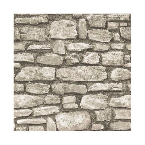 Rotolo di carta da parati beige con struttura in pietra 3D di alta qualità 0,53x10 m 2061-2 ICH (1/2)