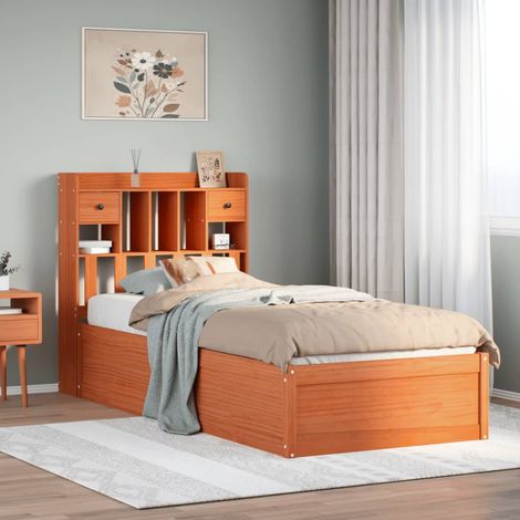 vidaXL Letto senza Materasso Marrone Cera 75x190 cm in Legno di Pino (1/5)