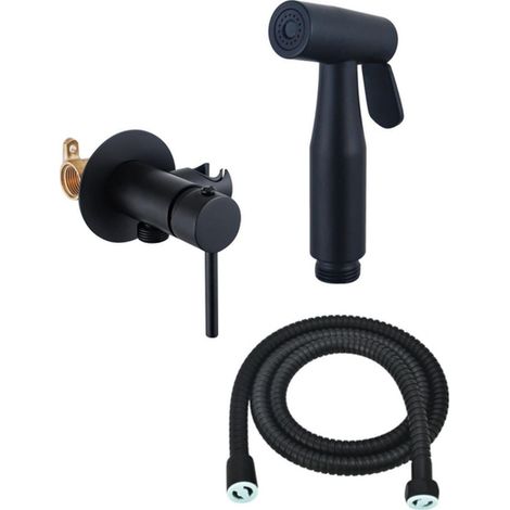 FugaFlow Eccelente Robinet mélangeur bidet Acces - avec support douchette - noir mat