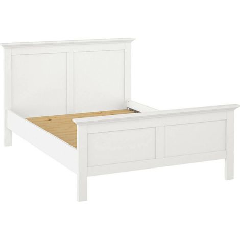 Dmora - Letto singolo Isaure, Sommier per camera da letto, Giroletto per stanza, Struttura porta materasso, 201x158 h110 cm, Bianco