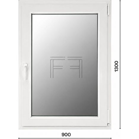 Fintex-finestra in PVC bianco singola anta 900X1300 apertura a destra, doppio vetro, PROFILO A L (1/3)