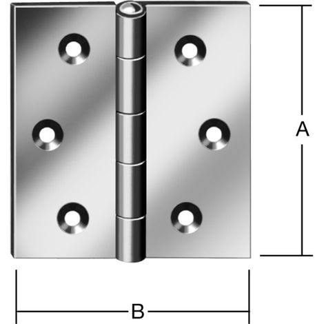 VORMANN Tür-Scharnier kantig B80xH80mm,gerollt Edelstahl,rostfrei
