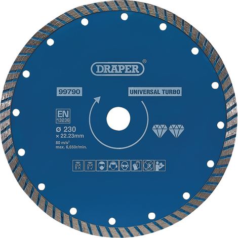 Draper Turbo Diamond Blade 230mm (99790) for Cutting Hard Materials (1/5)