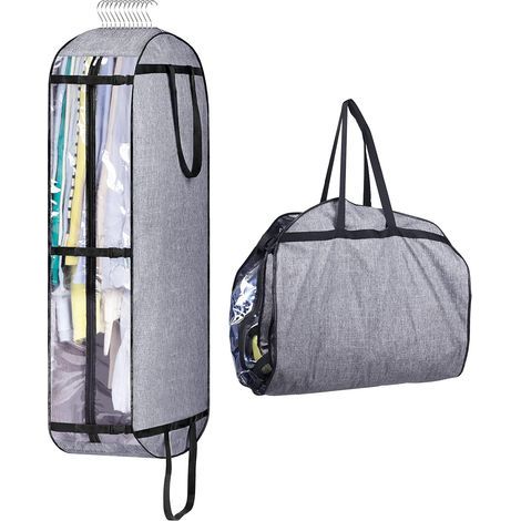 Kleidersäcke zum Aufhängen für Reisekleidung, Aufbewahrungstaschen für den Kleiderschrank, 127 cm Umzugstaschen für Kleidung, Kleider, Mäntel, Jacken, Hemden, Kleidungsstücke (1/5)