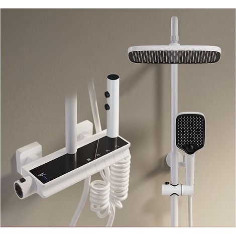 Ensemble de douche mitigeur thermostatique intelli LED ensemble de douche numérique salle de bains mitigeur froid chaud système de douche montage mural SPA pluie robinet de bain moderne luxe Piano Tor (1/5)