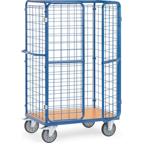 Fetra Paketwagen mit 3 Drahtgitterwänden und 1 Drahtgittertür, Höhe 1800mm 1000x600mm (1/2)