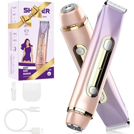 Épilateur 2-en-1 – Violet – Étanche IPX6 – Rechargeable USB – Voyage (1/5)