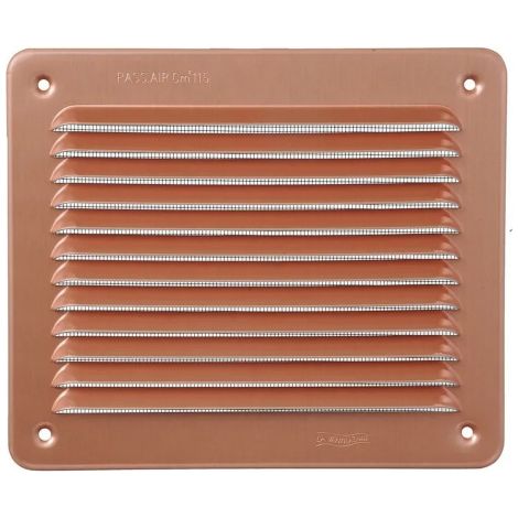First grille de ventilation me'tallique rectangulaire a' chevaucher avec maille 193X165 mm en aluminium cuivre'