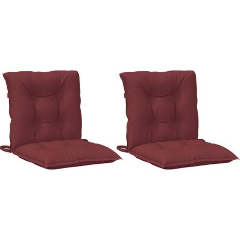 Maison Exclusive - Coussins de chaise dossier bas lot de 2 rouge bordeaux mélangé (1/5)