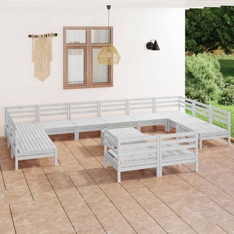Juego de muebles de jardín 13 pzas madera maciza de pino (1/5)