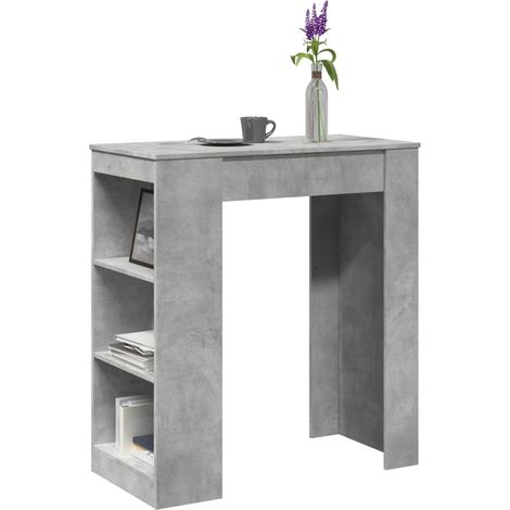 Bartisch mit Regal Betongrau 95x47x103,5 cm Holzwerkstoff