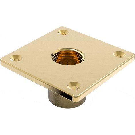 Pbtub – Plaque extérieure laiton – Raccord de robinetterie – Filetage femelle 1/2' – Fixation par vis – Pour chantiers humides