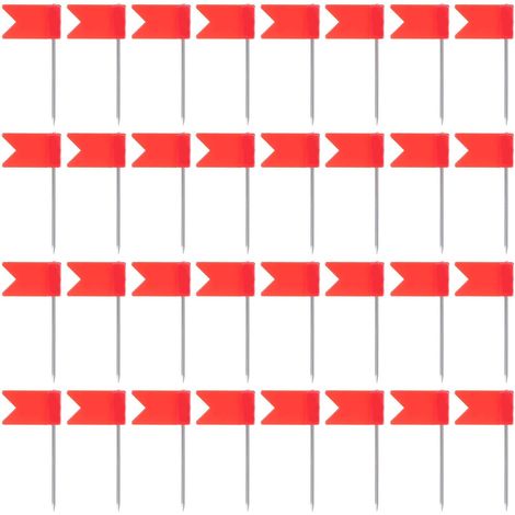 rouge，Lot de 50 épingles à drapeau, épingles de marquage pour le mur, les cartes, les tableaux blancs, les petits stylos, posters, épingles décoratives, en plastique (1/5)
