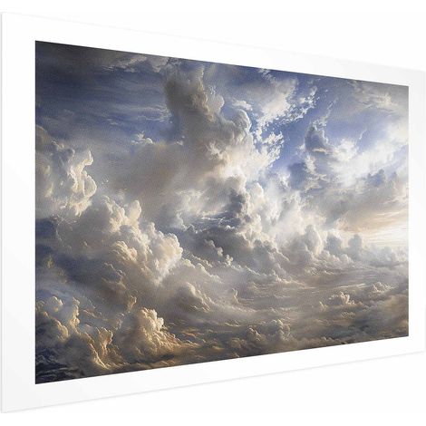 Plakat – Goldene Spiegelungen in den Wolken kündigen die Dämmerung an (1/4)