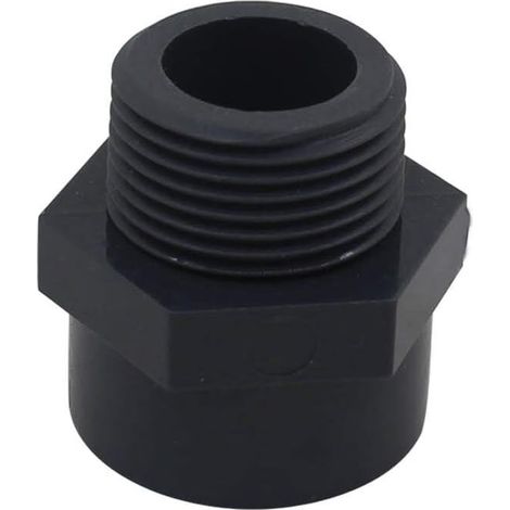 Raccordo maschio in PVC con filettatura, 25 mm, estremità a vite per piscina, connessione mista in PVC, manicotto filettato in PVC, DN20, 2 pezzi (diametro interno 25 mm – filettatura da 3/4 di pollic