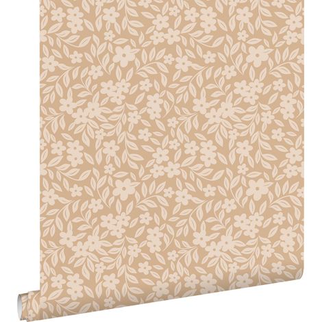 papier peint fleurs beige chaud - ESTAhome (1/5)