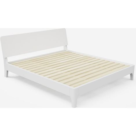 Doppelbett 160x190cm Modernes Holz-Design mit Lattenrost Linz - Weiß (1/4)