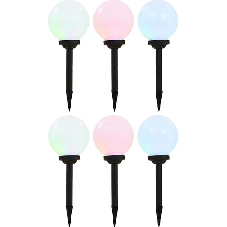 vidaXL Outdoor Solar Lamps 6 pcs LED Spherical 20 cm RGB (1/5)