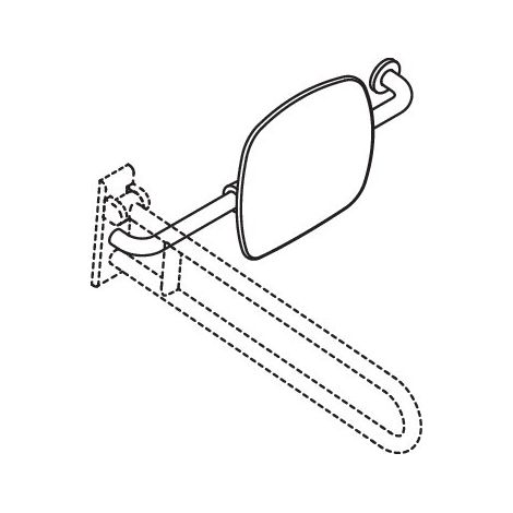HEWI 801.51.9262R 90 Appui-dos Couleur 92, WA 150 mm, droit (1/2)