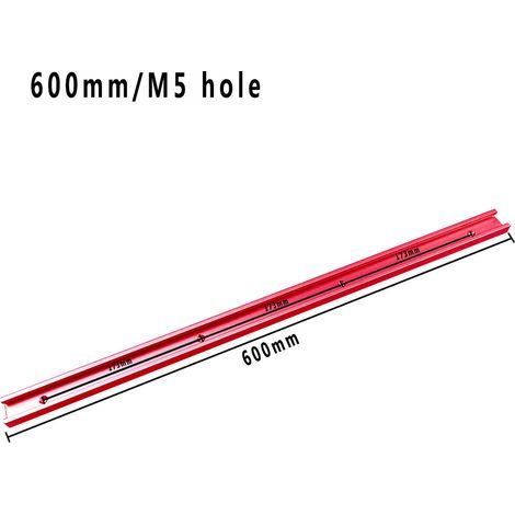 Alliage d'aluminium rouge de 60 mm Modification à faire soi-même d'un rail de guidage pour scie circulaire électrique à table inversée, avec poignée de poussée et rail de guidage de type 30 (1/5)
