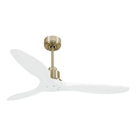 Tenerife de KlassFan - Super destratificateur et ventilateur DC 132 cm Laiton pales bois blanc sans Lumière  25 à 40 m² (1/5)