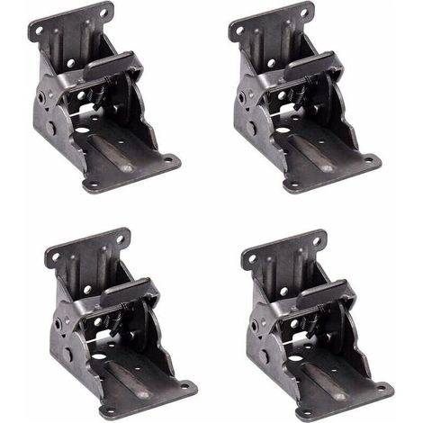 Charnières autobloquantes, fixations pour pieds de support pliables et équerre d'angle, pour pieds pliables d'établi pliable, (4 pièces) (1/5)