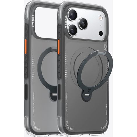 Funda Torras Ostand Spin Air - Compatible con MagSafe para iPhone 17 Pro Max (negro sombra) (1/5)