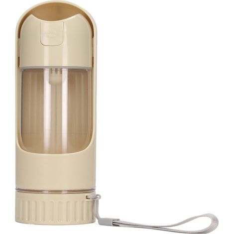 2-in-1-Trinkflasche für Hunde, tragbar, auslaufsicher, 350 ml, weiß, ideal für Spaziergänge und Reisen mit Hunden und Katzen (1/5)