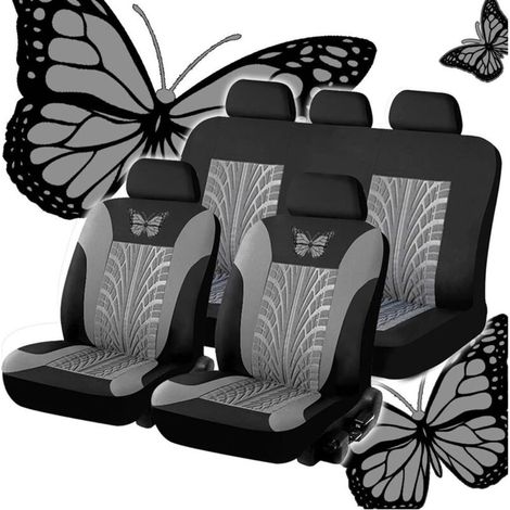 Housse Siege Voiture , Ensemble de Housses de Siège Auto Universelle ,Couvre Sieges pour Avant et Arrière Grise