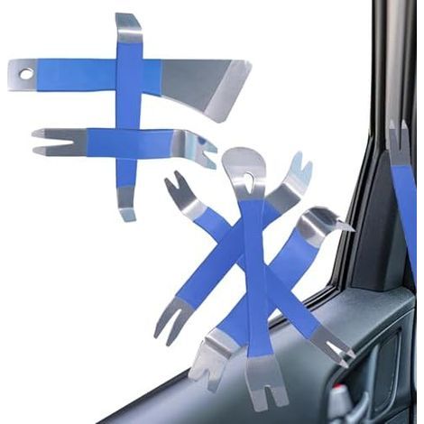 Kit de Dépose Garnitures Outil dépose clips pour panneaux portes voiture en 7 pièces,Set Ergonomique Démonteur Portes, Clips et Démonte-Vitres - (1/5)