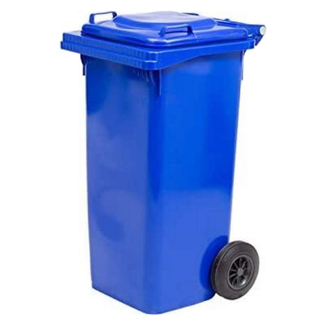 Poubelle a' roulettes bleue de 240 litres avec deux roues cm 72x58x106h poubelle pour la collecte se'pare'e des de'chets