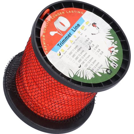 2,7 mm Trimmerfaden, rund, aus Nylon, 1 Pfund, robuste Ausführung zum Rasenmähen und für den Garten (1/5)