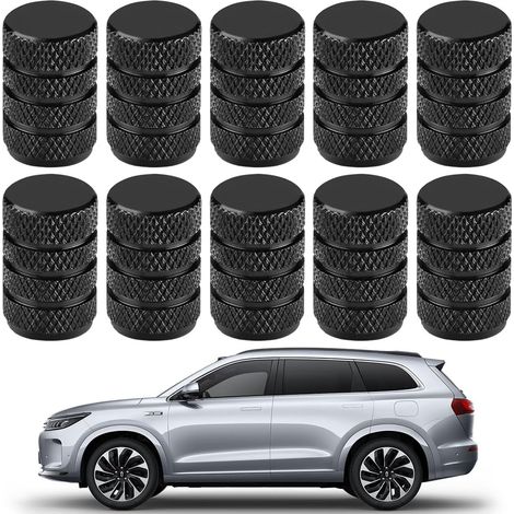 10 x Car Tyre Valve Caps, Black, Anodised Aluminium, Corrosion Resistant, Universal for Cars, Trucks, Motorcycles, SUVs and Bicycles (1/5)