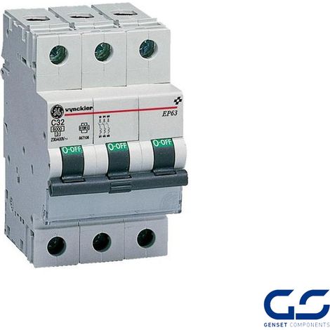 Interruptor Magnetotérmico 3P 25A curva B 6KA General Electric 672175 EAN 541365672175