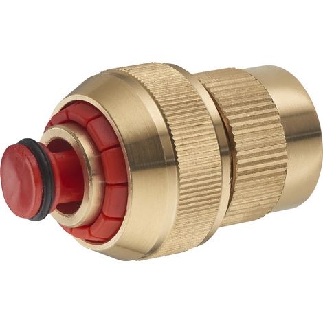 AROZ Raccordo automatico in ottone con aquastop, diametro 19 mm