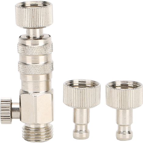 Lot de 3 raccords rapides pour aérographe avec réglage du débit d'air, compatibles avec les compresseurs d'air. (1/5)