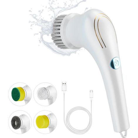 Brosse Nettoyage Électrique Rotative – 5 Têtes, Sans Fil – Cuisine, SdB, Murs, Carrelage, Voiture (1/4)